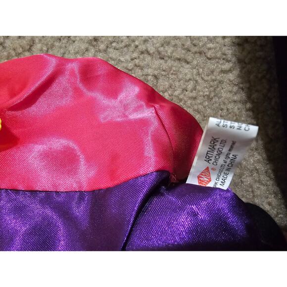 Vintage Artmark Porcelain Clown Dolls - Harlequin Satin Costume-Set of 2 - Picture 6 of 16